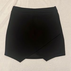 Suede black bodycon skirt